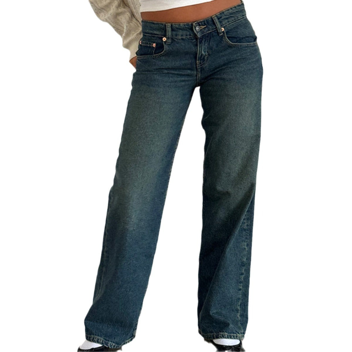 Hochwertige gerade Jeans für Damen