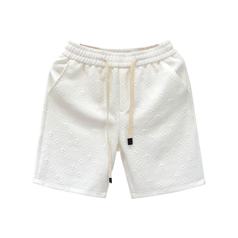 Pantalones cortos de jacquard blanco para hombre