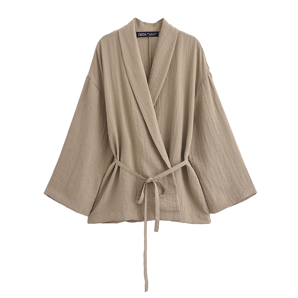 Women's Texture Double Breasted Kimono Coat